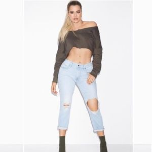 NWT Good American distressed jeans